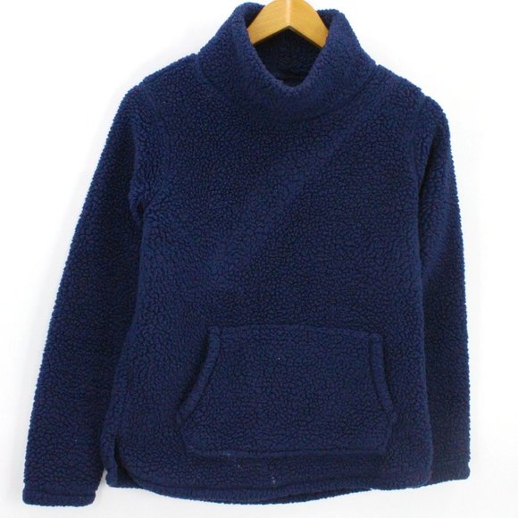 St. John Bay Sherpa Sweater Women's Petite Navy Blue Pullover Mock Neck Sz PS - Picture 1 of 8